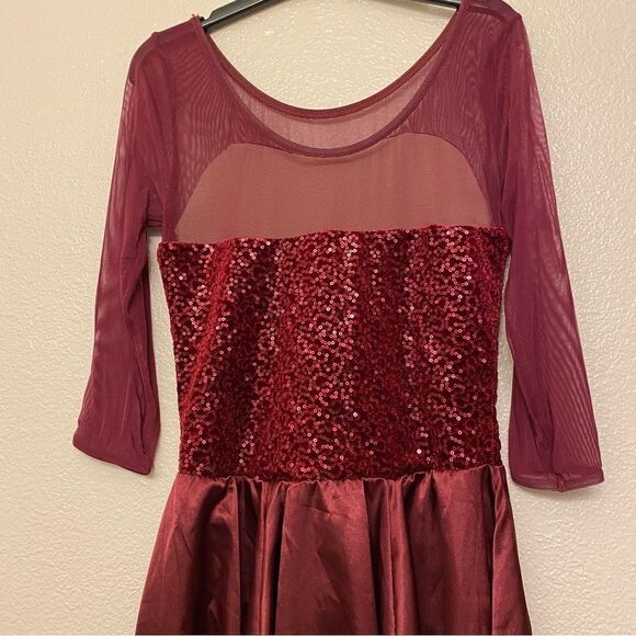 WEISSMAN Dance Costume lyrical burgundy Hopeless Romantic 9567 adult SA - Picture 4 of 14